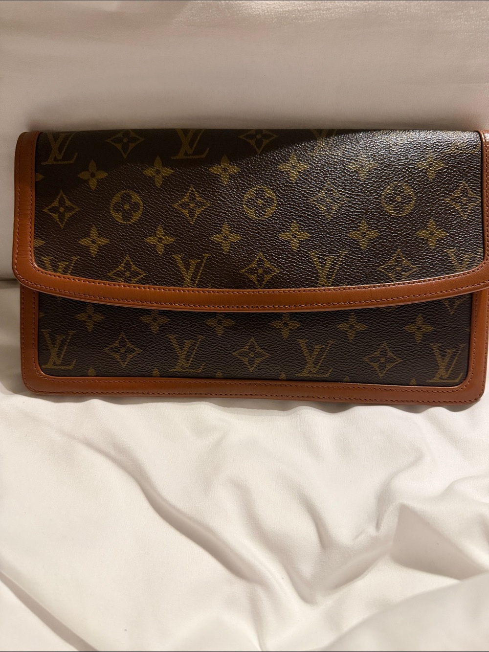 Louis Vuitton Monogram Pochette Dame Canvas Brown and Tan Clutch